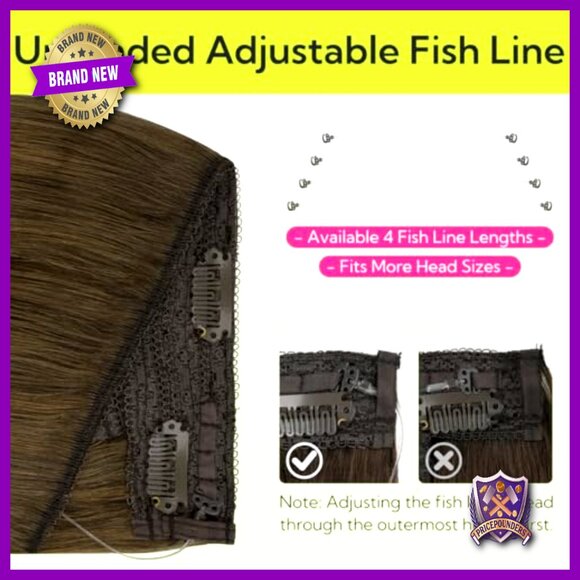 18 Inch Straight Human Hair Extensions, Adjustable Wire Clip, Reusable main image 4